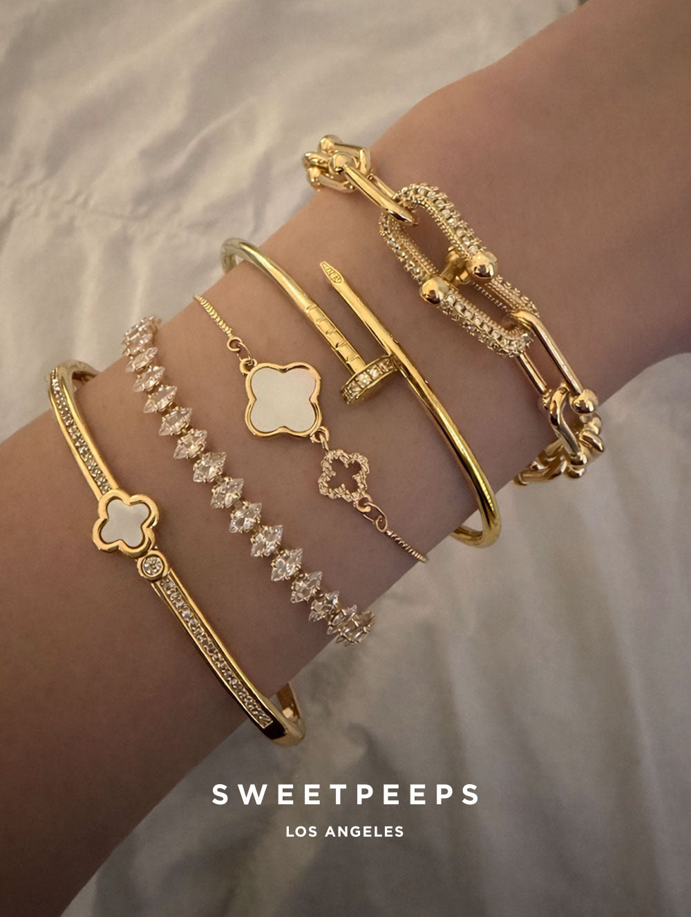 Riven Clover Twin Bracelet