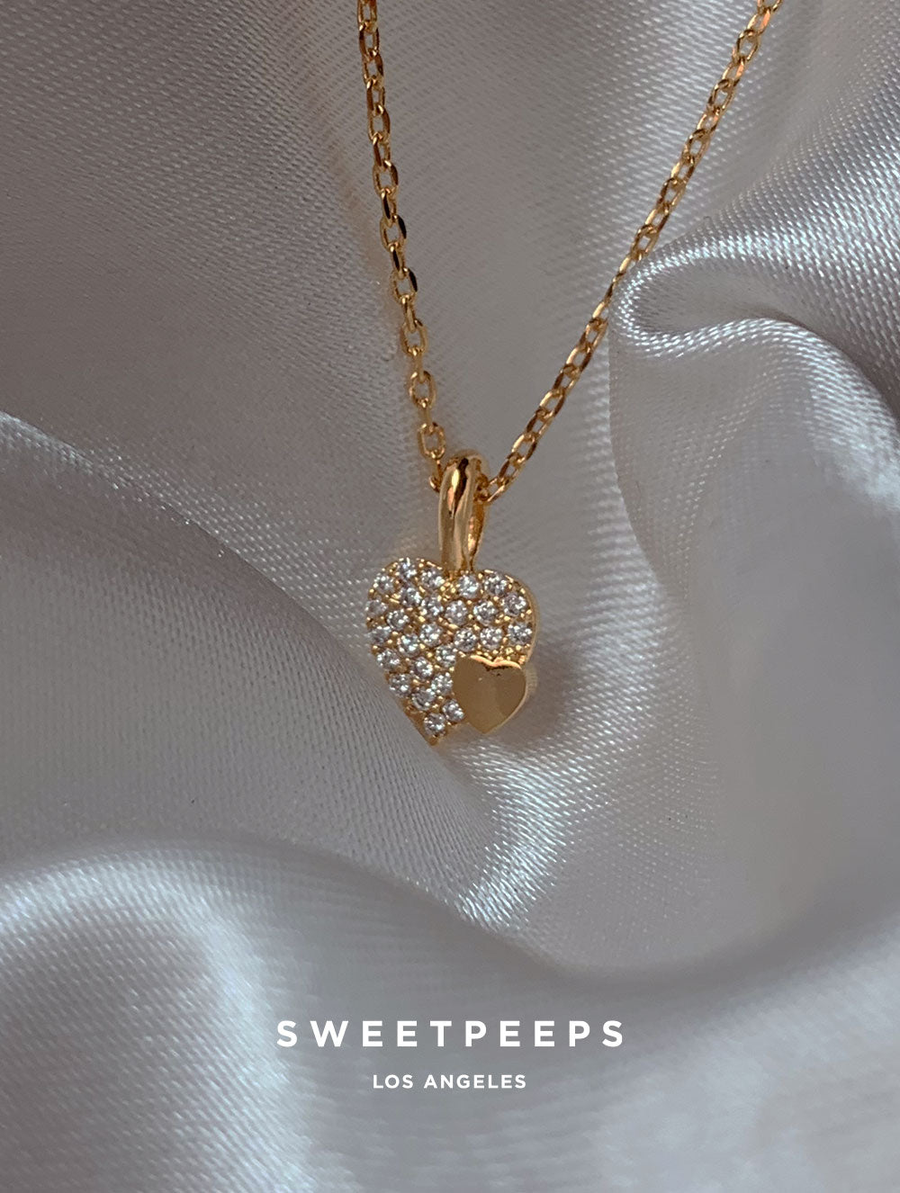 Double Heart Diamond Necklace