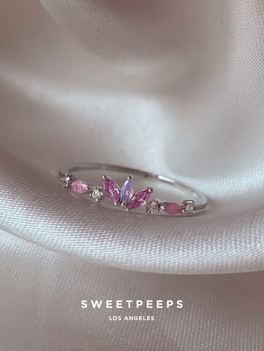 Kalene Pink Pastels Ring - Silver