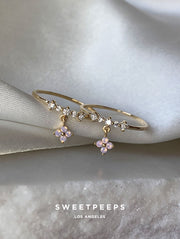 Clover Lavender Dangle Ring