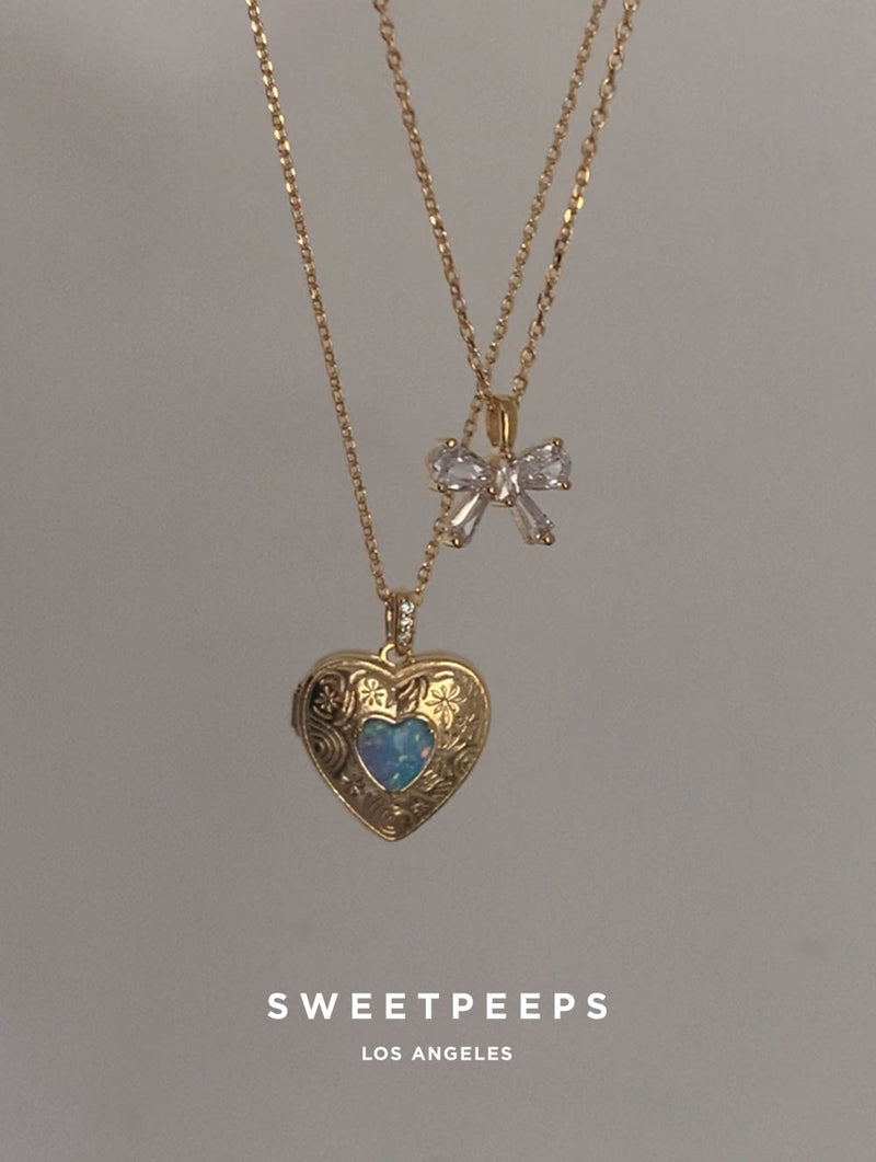 Double Heart Pendant Sparkling Collier Necklace | Sterling silver | Pandora  SG