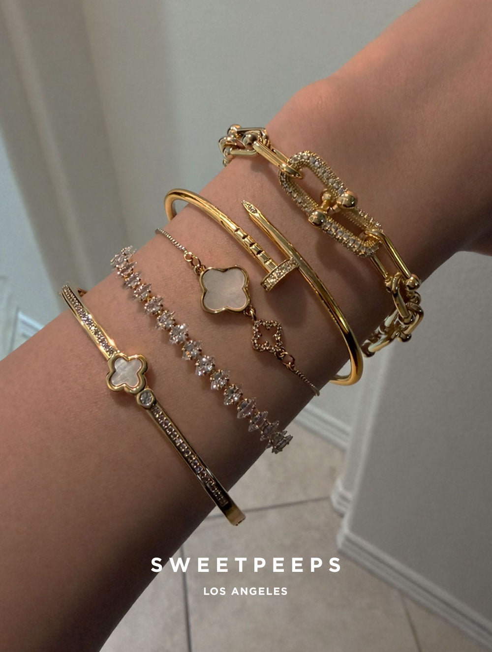 Riven Clover Twin Bracelet