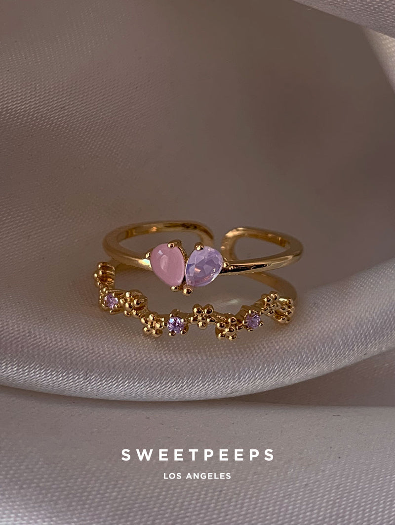 Minji Pastel Hearts Ring