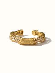 Bamboo CZ Ring