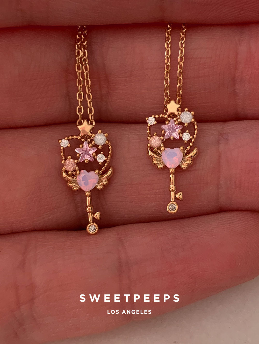 Heart Wings Wand Necklace