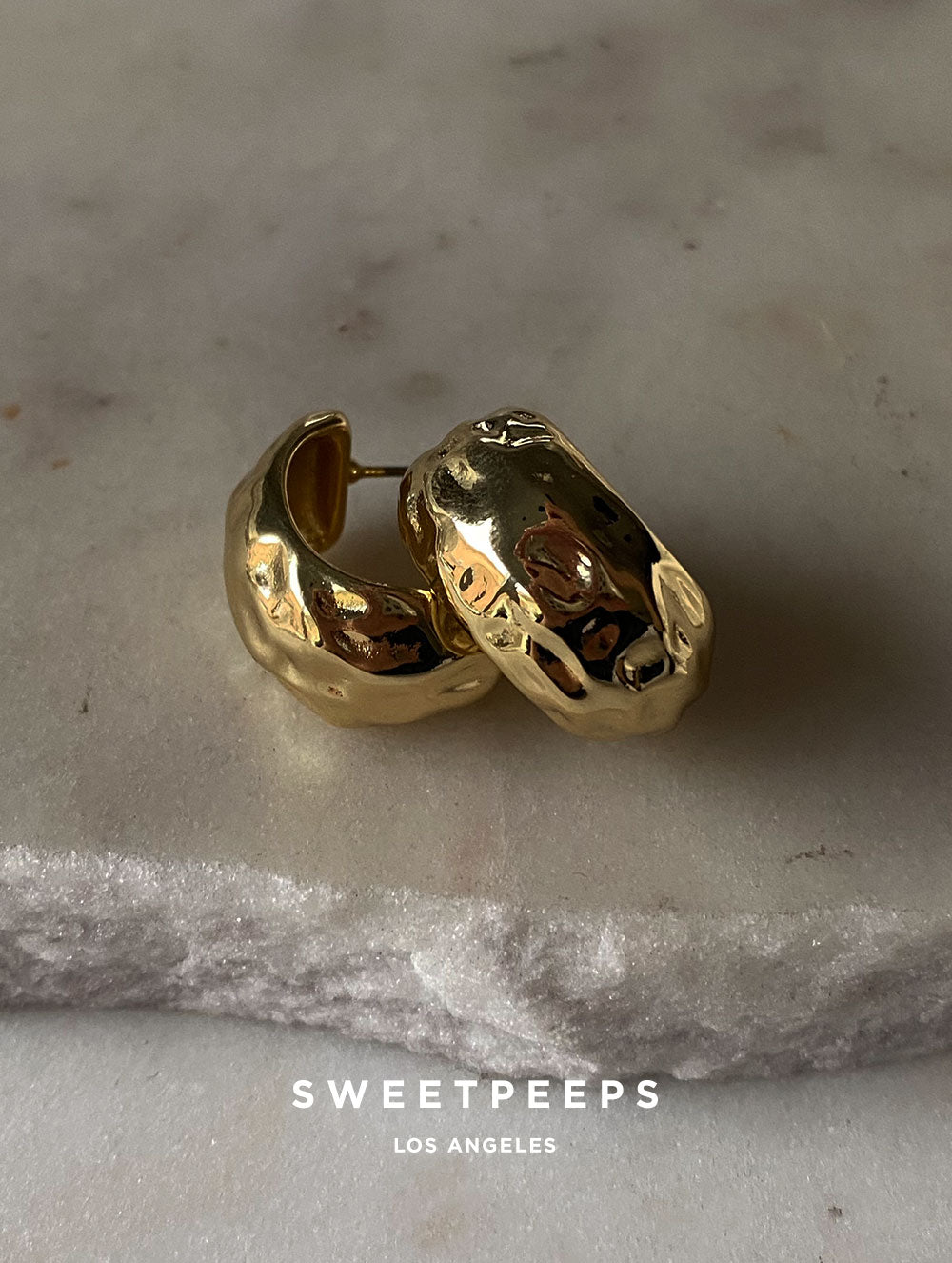 Medium Size Hammered Hoops