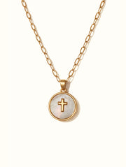 Huxley Pearl Cross Pendant Necklace