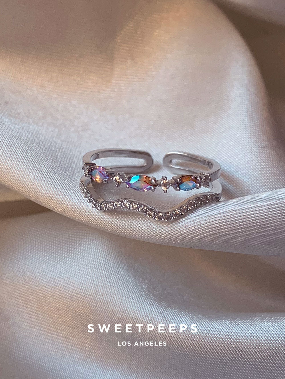 Camilla Beaded Ring - Silver