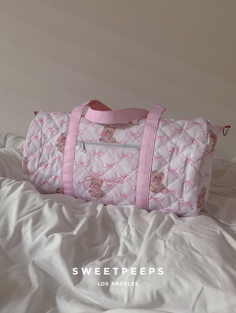 Necessities Teddy Bear Baby Pink Duffle Bag(P)