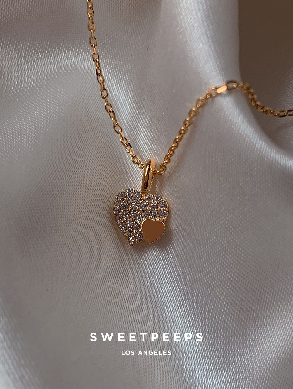 Double Heart Diamond Necklace