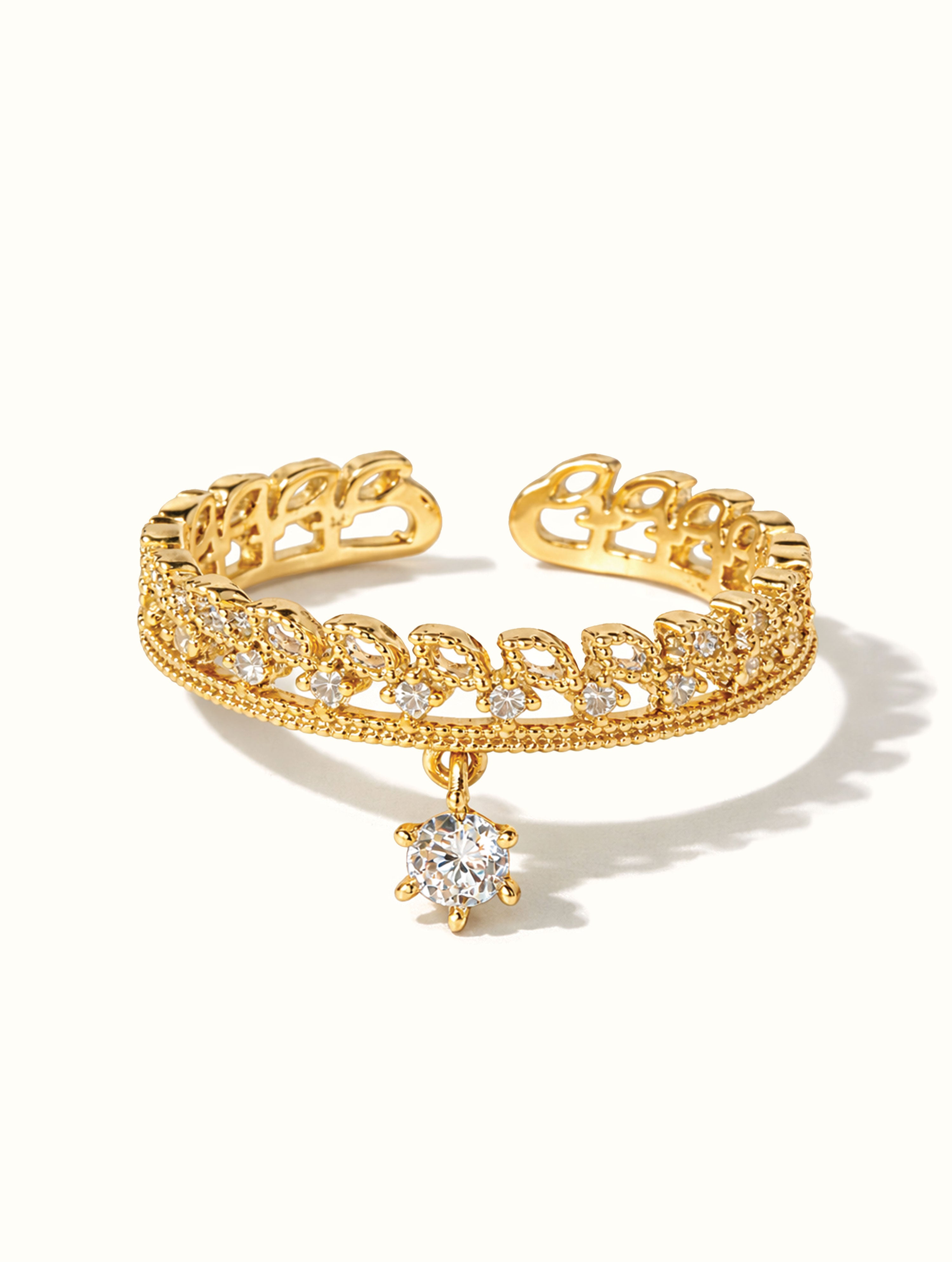 Florence Crown Leaf Ring