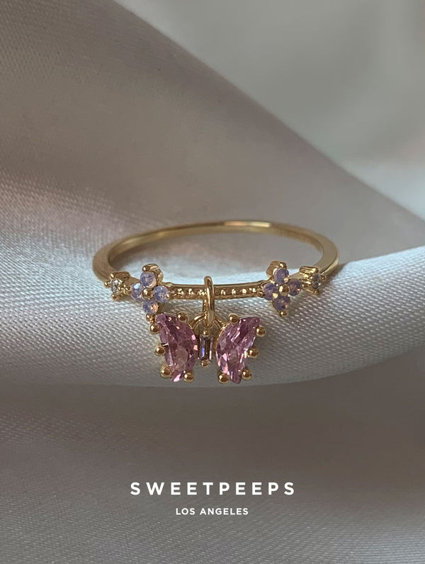 Maggie Butterfly Charm Ring