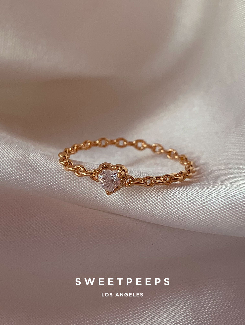 Lia Heart Dainty Chain Ring – SP Inc.