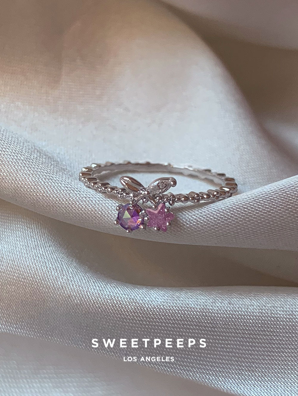 Star Cherry Ring - Silver