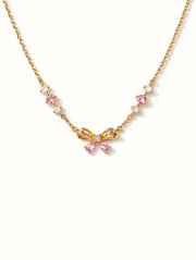 Baby Pink Bow Necklace