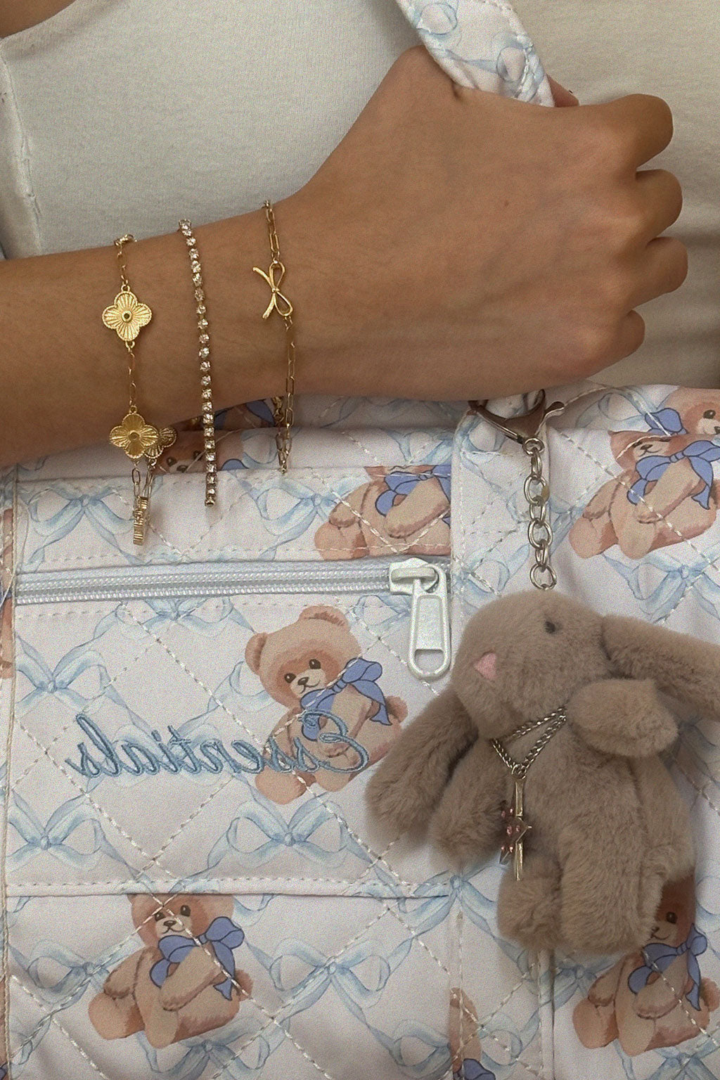 Essentials Teddy Bear Baby Blue Bag