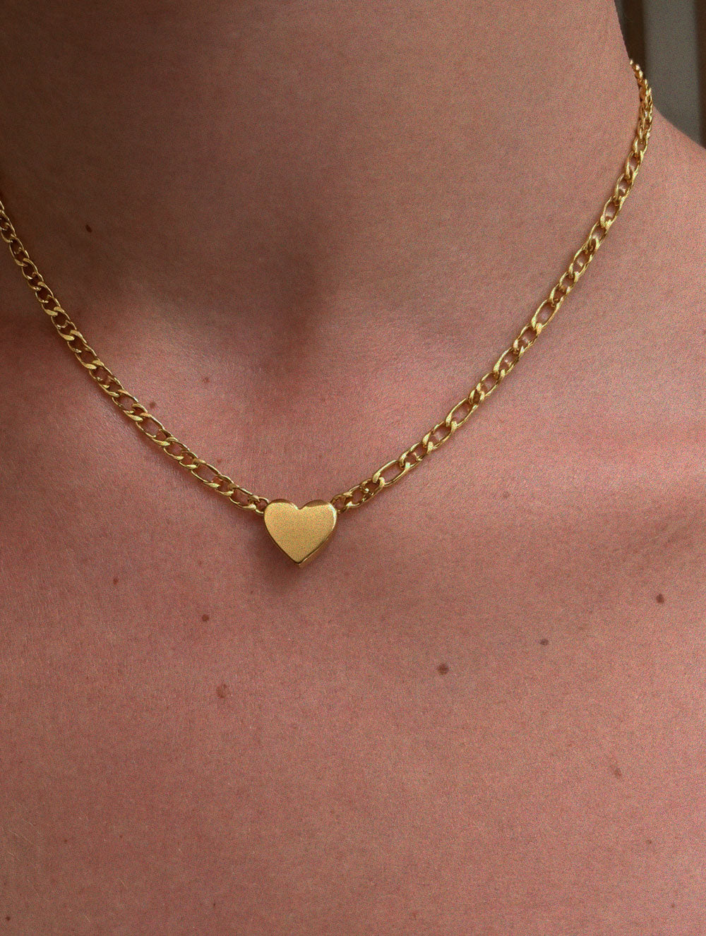 Sayer Heart Figaro Chain Necklace