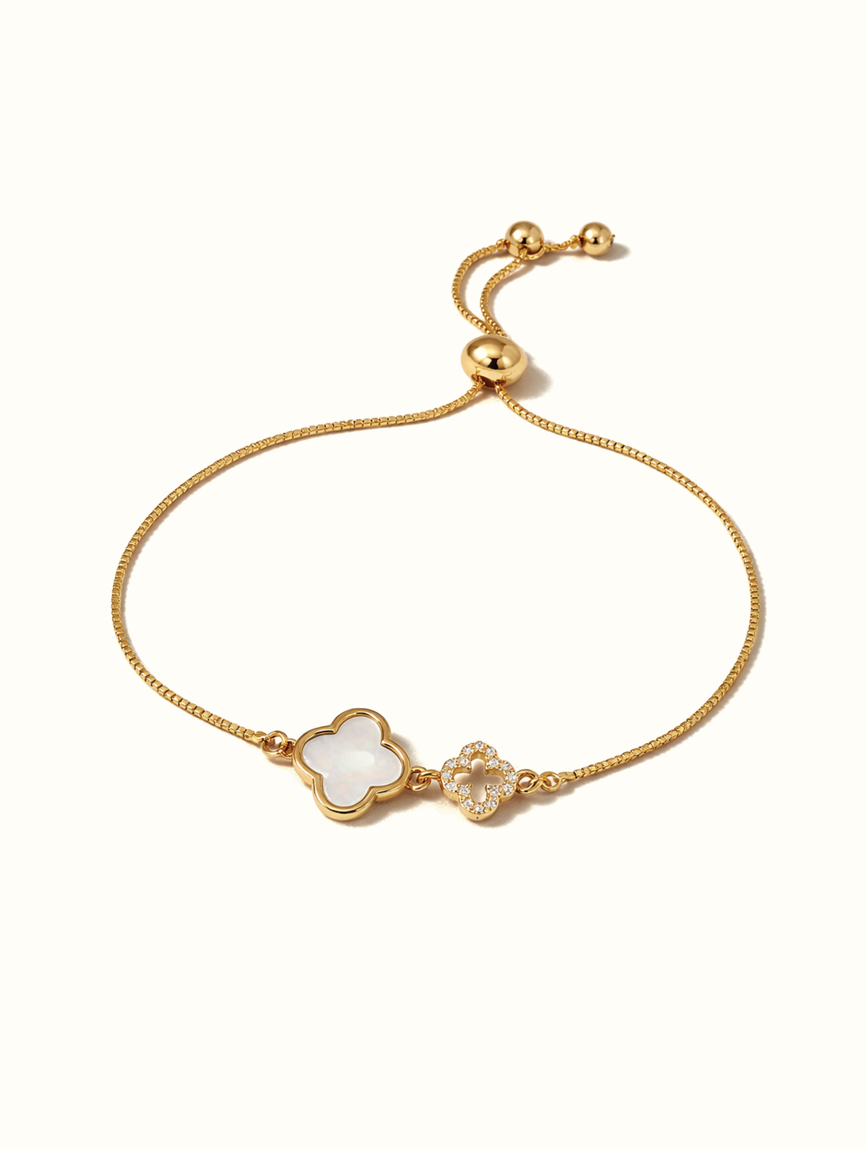 Riven Clover Twin Bracelet