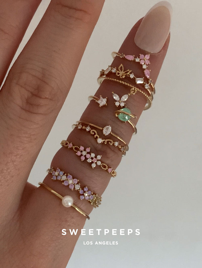 Rosy Tips Flower Ring