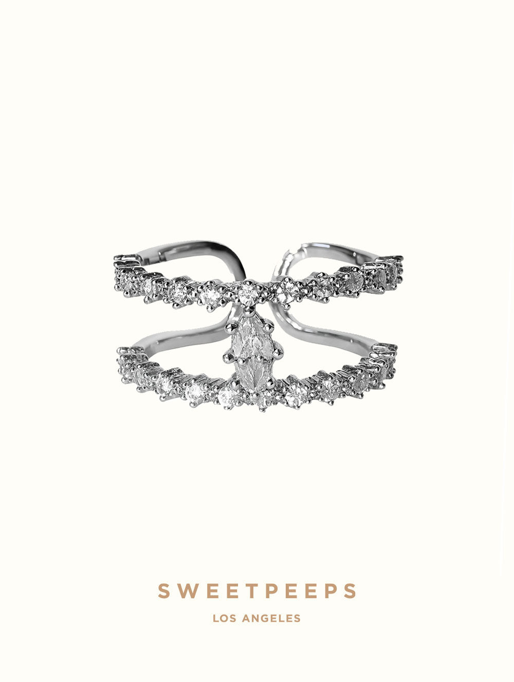 Aralyn Double Band Ring - Silver
