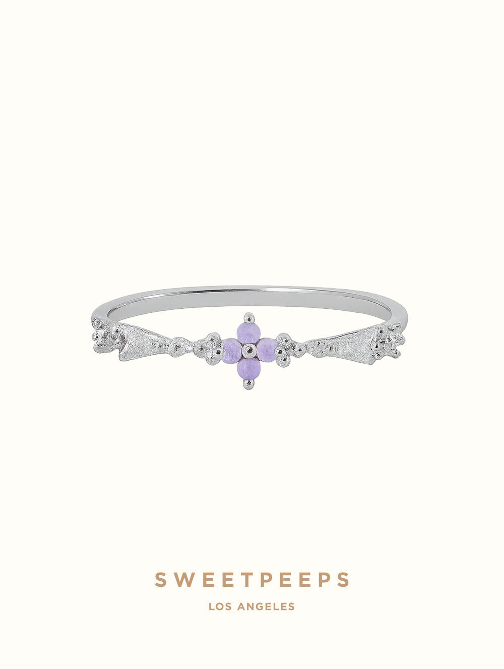 Annabelle Dainty Clover Ring - Silver