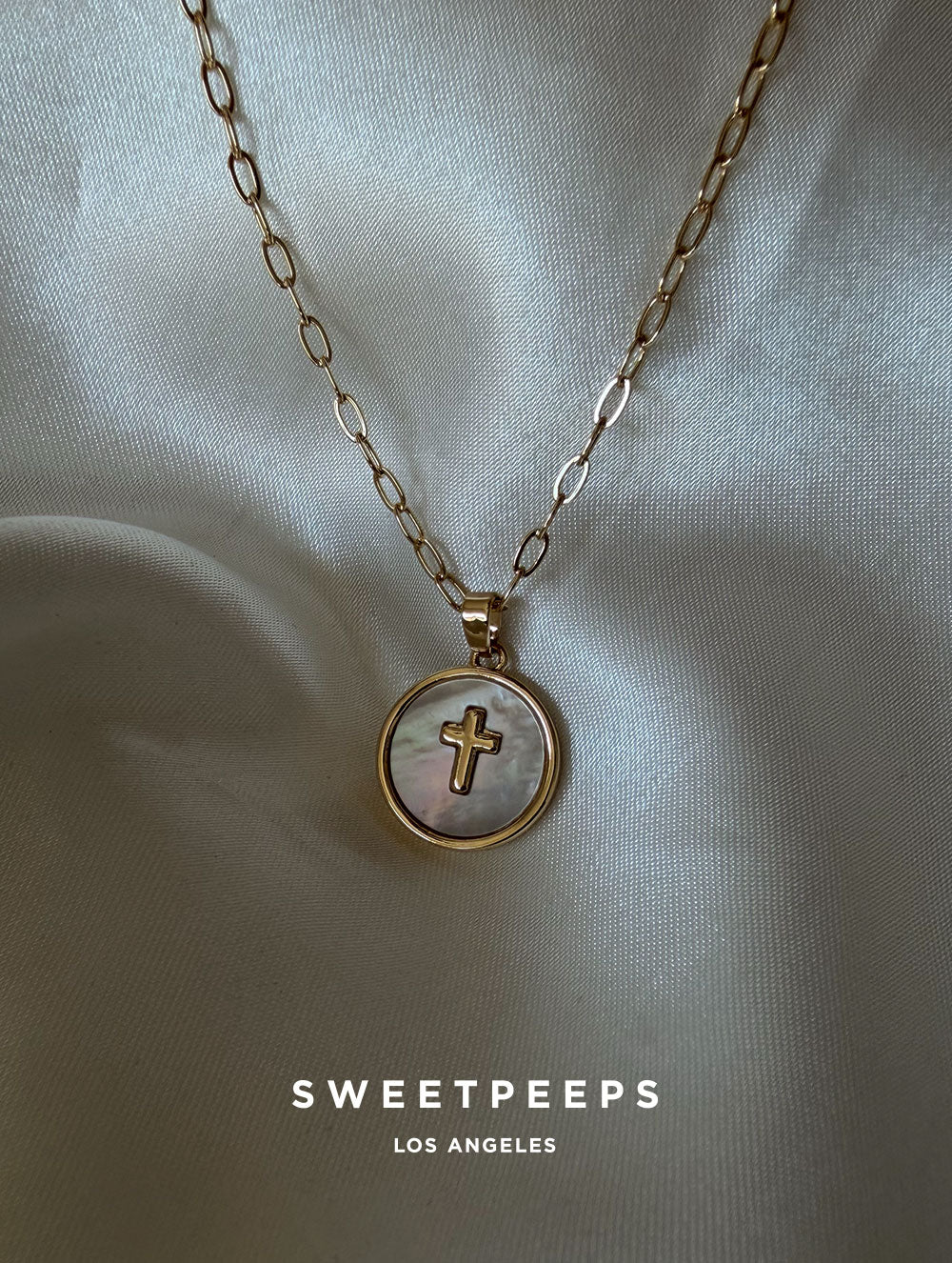 Huxley Pearl Cross Pendant Necklace