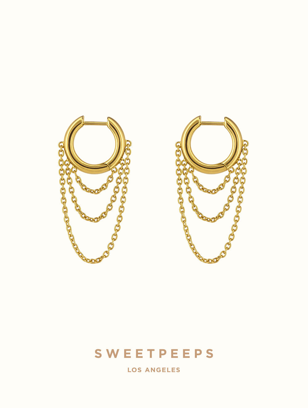 18K Everyday 3 Chain Huggies