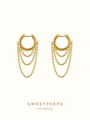 18K Everyday 3 Chain Huggies