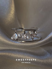Alice Pearl Encrusted Ring- Silver