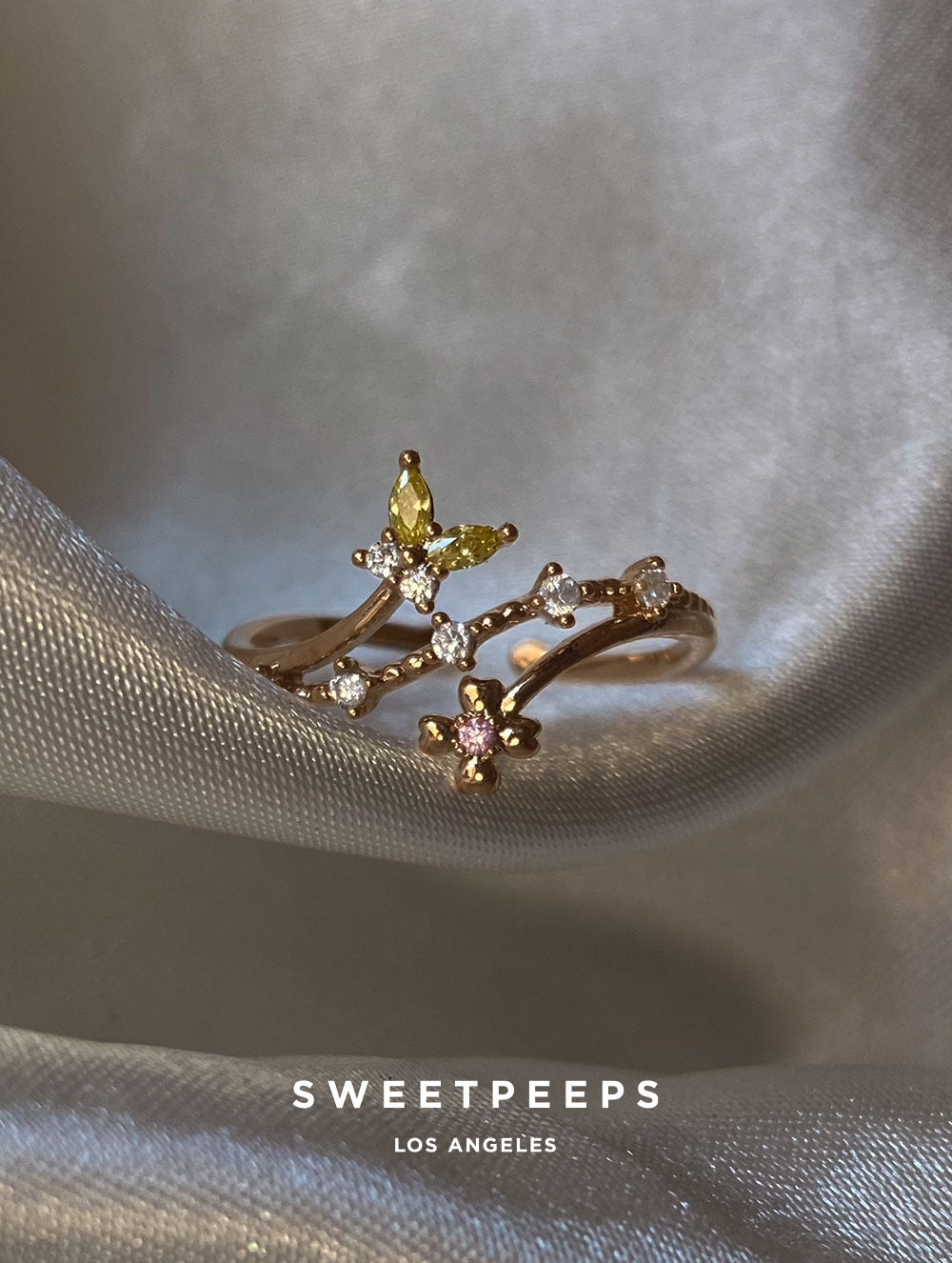 Celestine Butterfly Ring