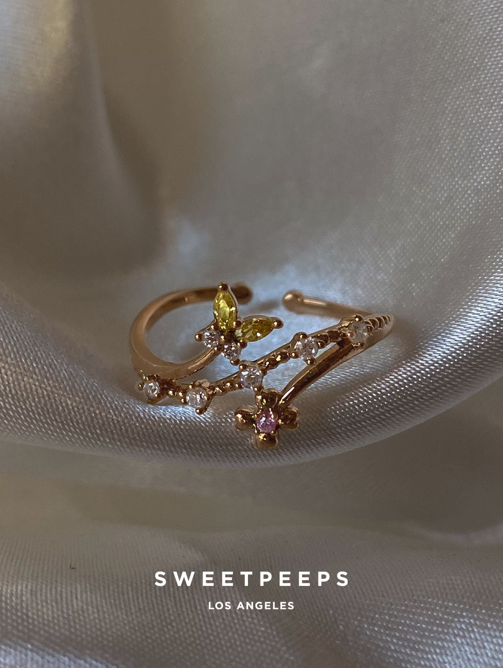 Celestine Butterfly Ring