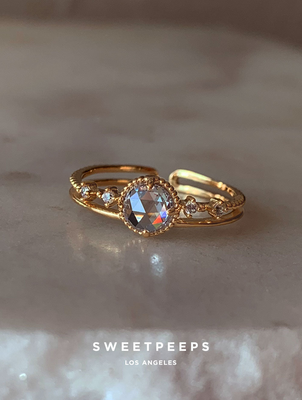 Delaney Crystal Globe Ring