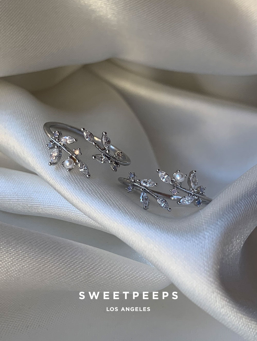 Branch Wrap Pearl Ring - Silver