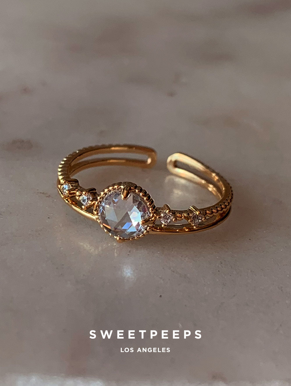 Delaney Crystal Globe Ring