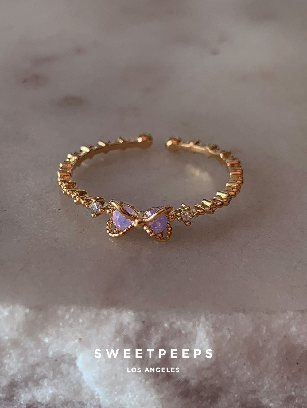 Nina Purple Bow Ring