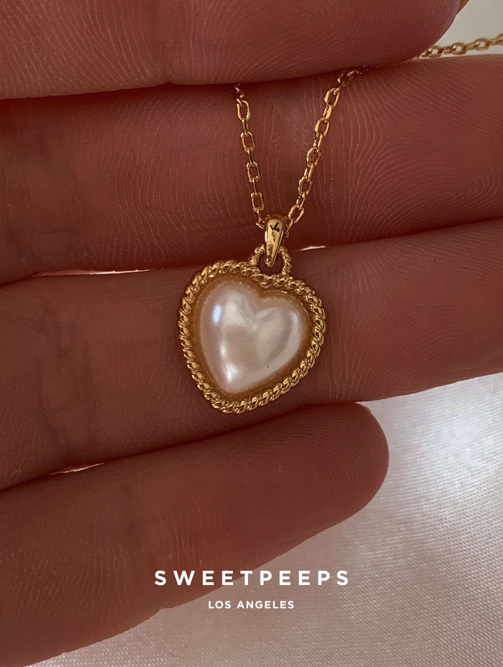 Tessa Pearl Heart Necklace