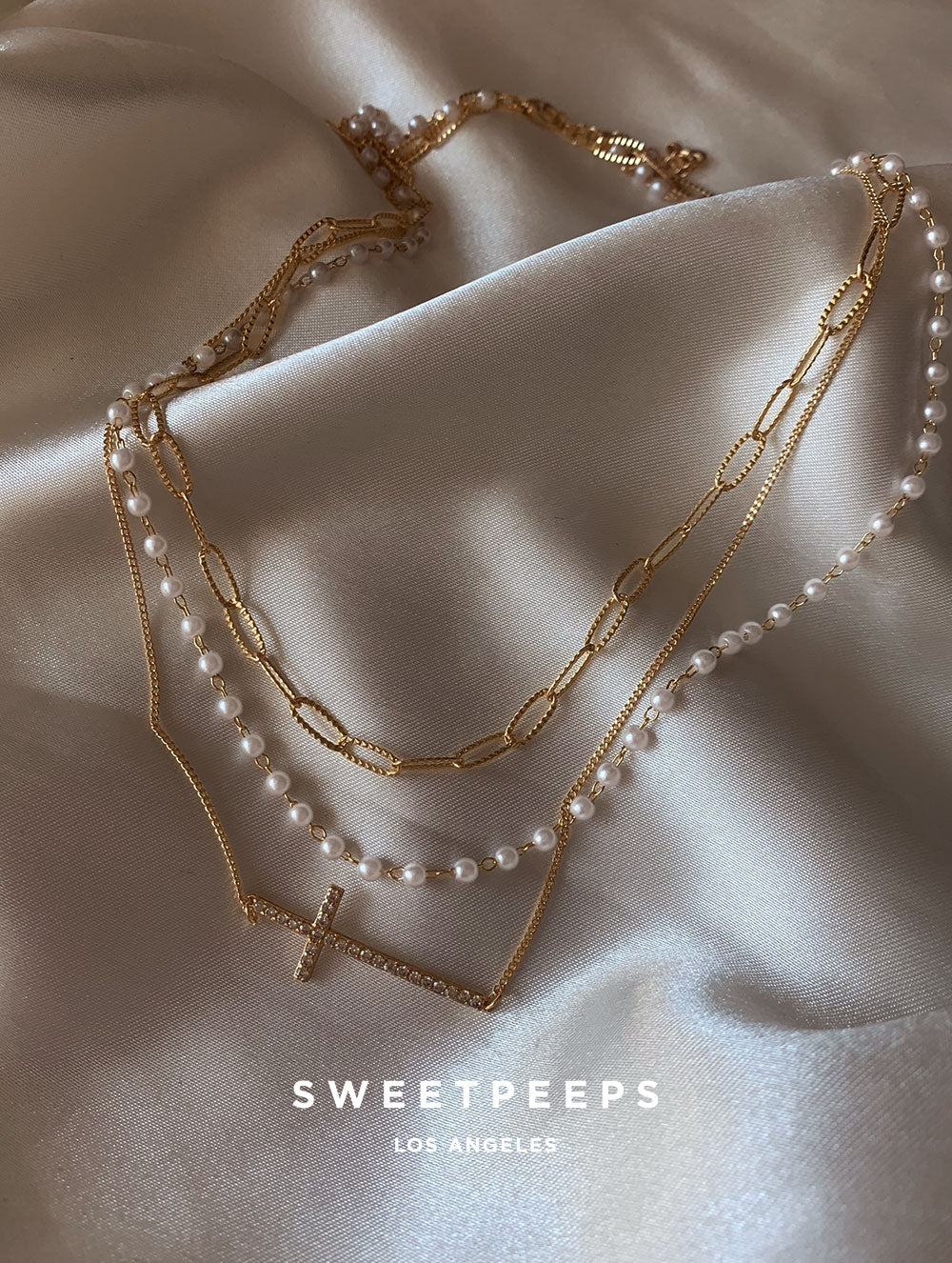 Saint Cross Pearl Necklace
