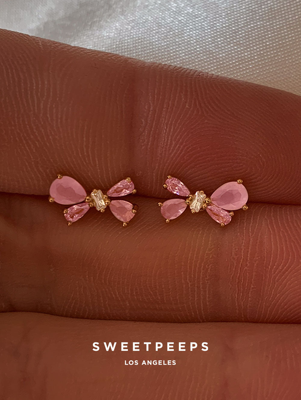 Kaeli Pink Bow Studs