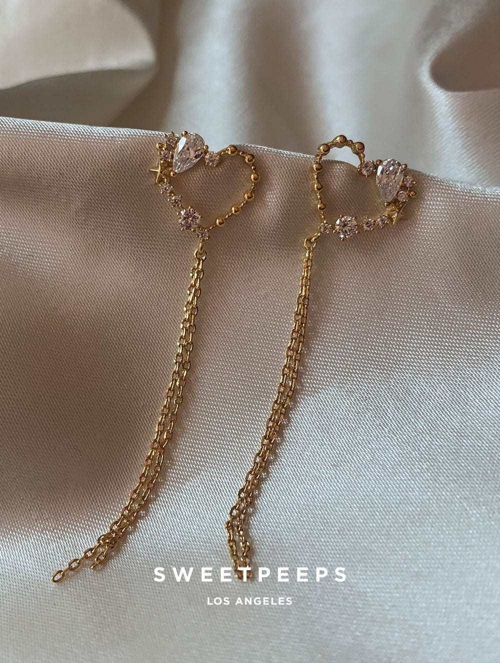 Kawaii Heart Dangle Studs