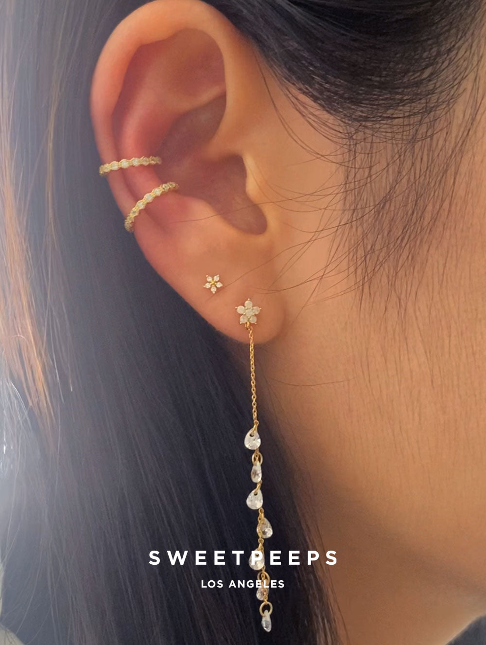 Snowflake Flower Stud Set