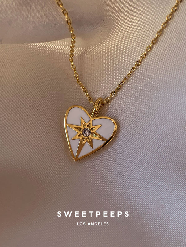 Heart Rays Gold Necklace