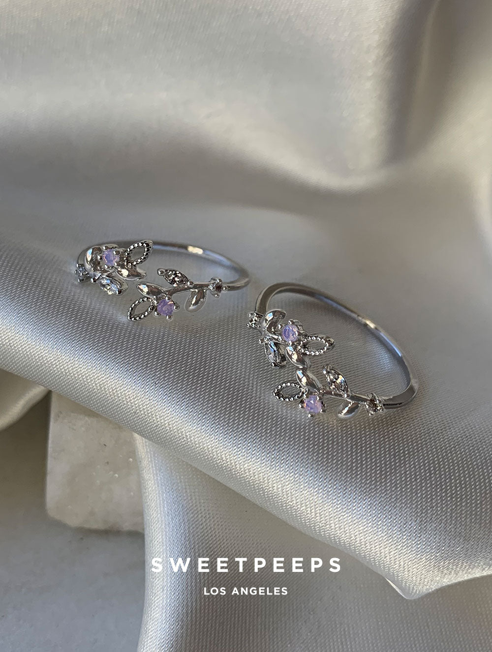 Paisley Pastel Leaf Ring - Silver