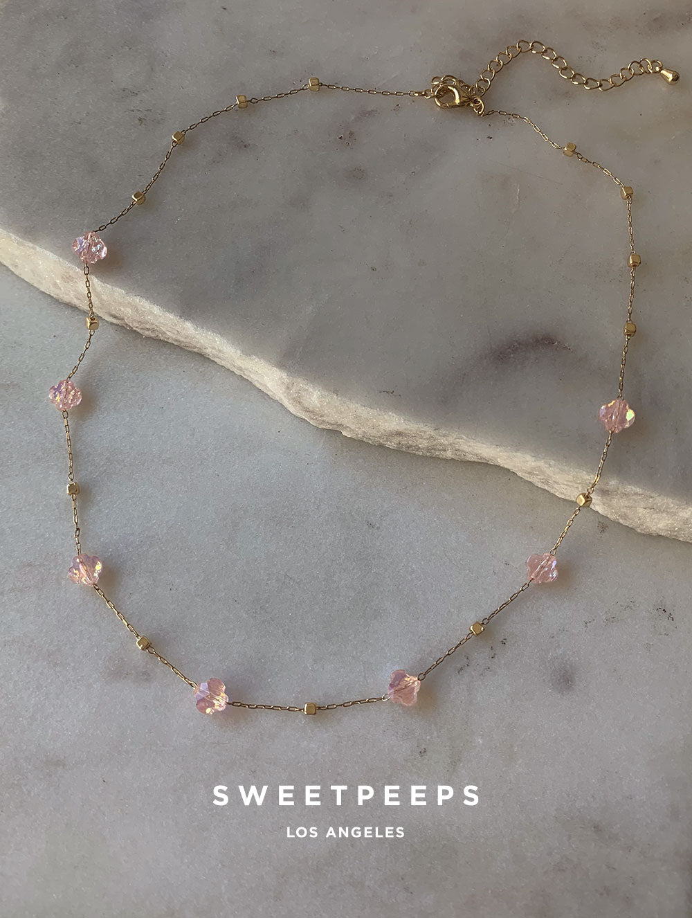 Tiana Glistening Pink Necklace