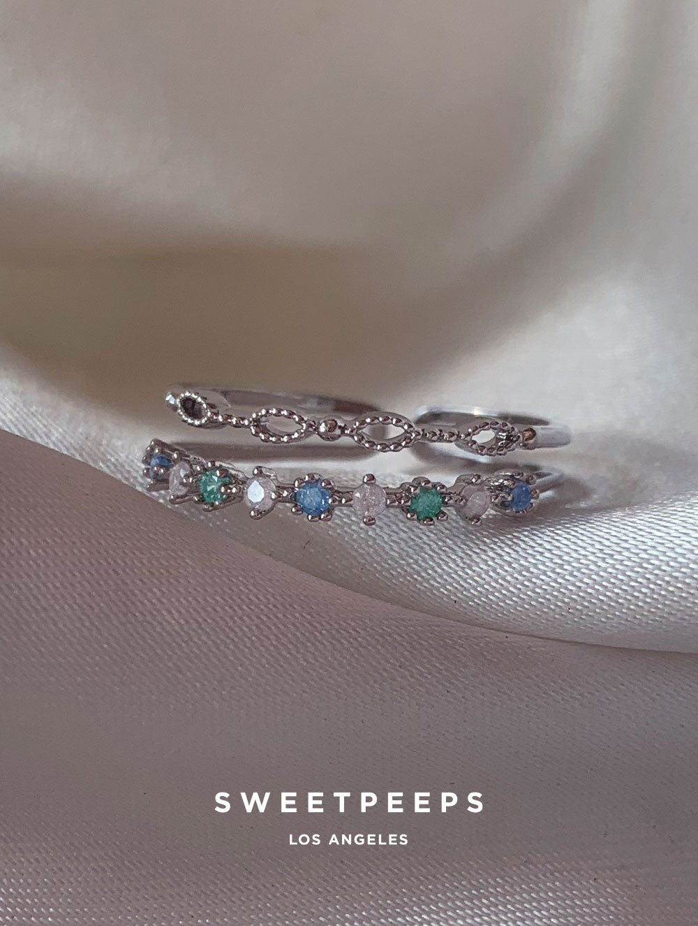Destiny Blue Tones Ring - Silver