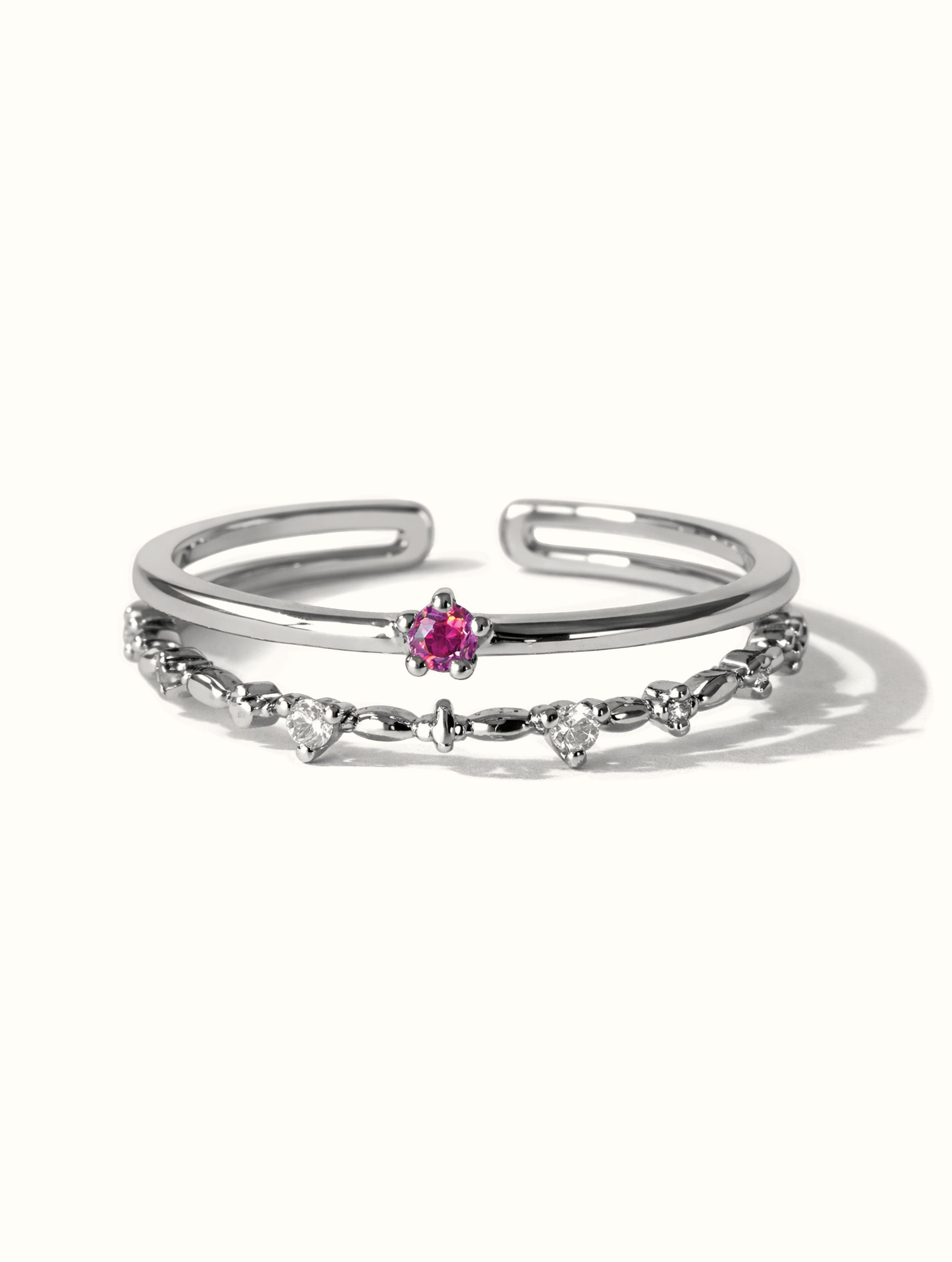 Emaline Crystal Ring - Silver