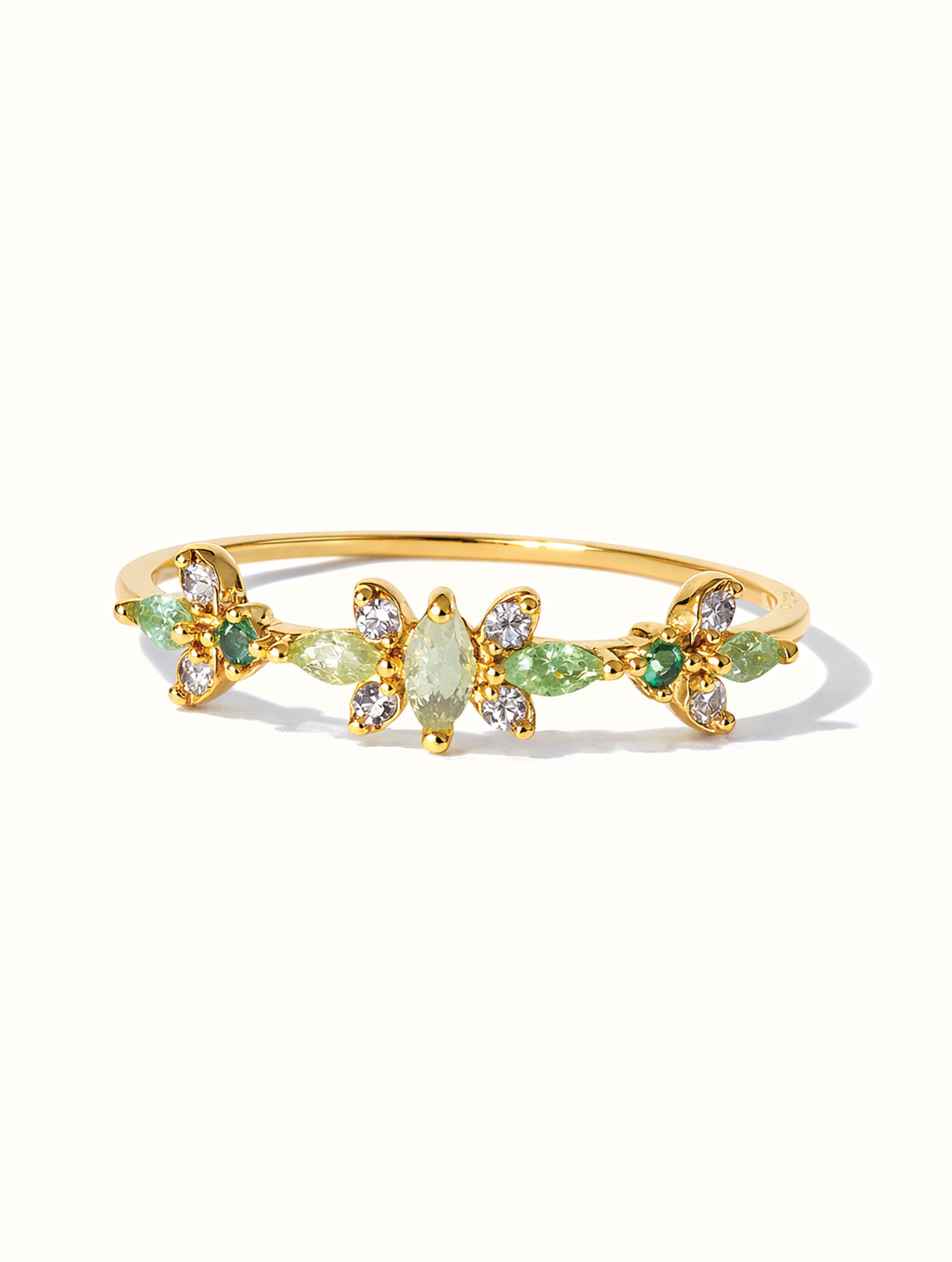 Lizzie Peridot Crown Ring