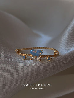 Olea Sky Blue Butterfly Ring