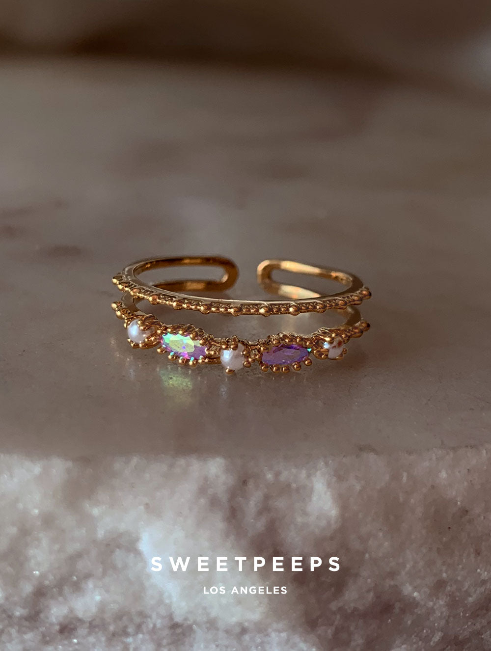 Alessia Pearl Gem Ring