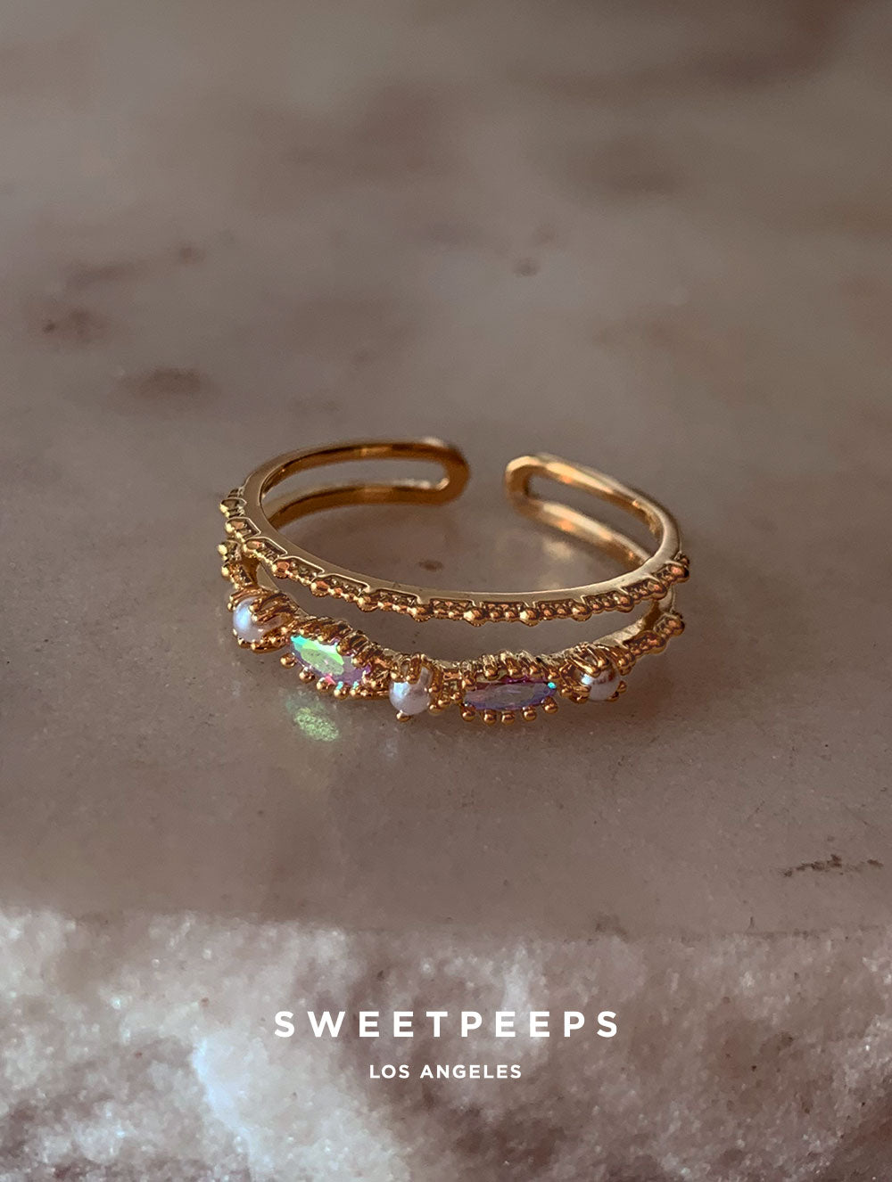 Alessia Pearl Gem Ring
