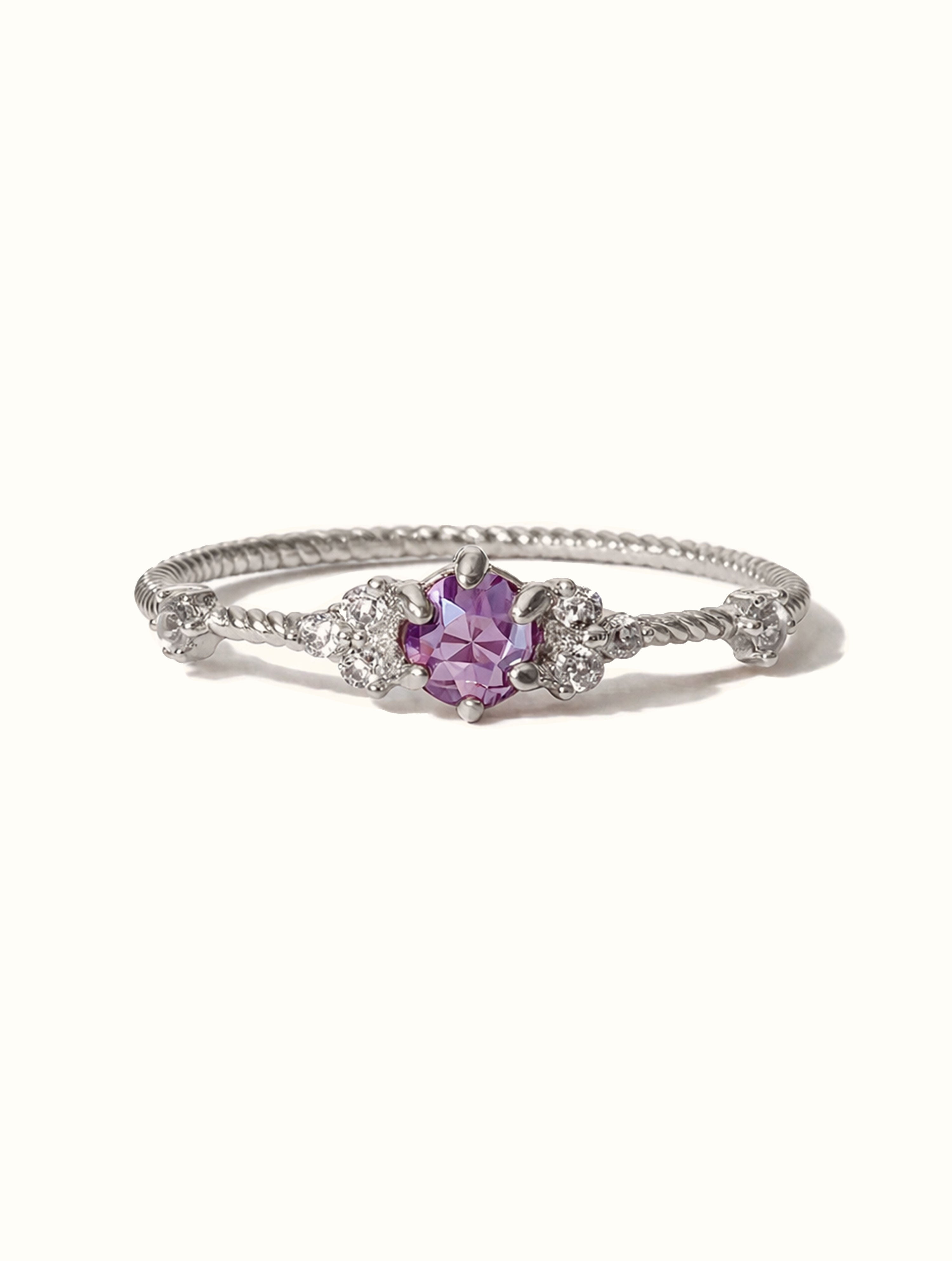 Elaina Lavender Ring - Silver
